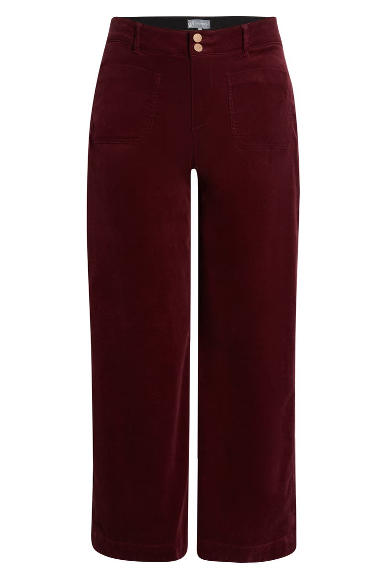 Emma Patch Pocket High Waist Wide Leg Corduroy Pants, Alternate, color, PLUM