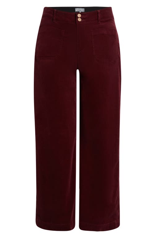 Wit & Wisdom Emma 'ab'solution Patch Pocket High Waist Wide Leg Corduroy Pants In Purple
