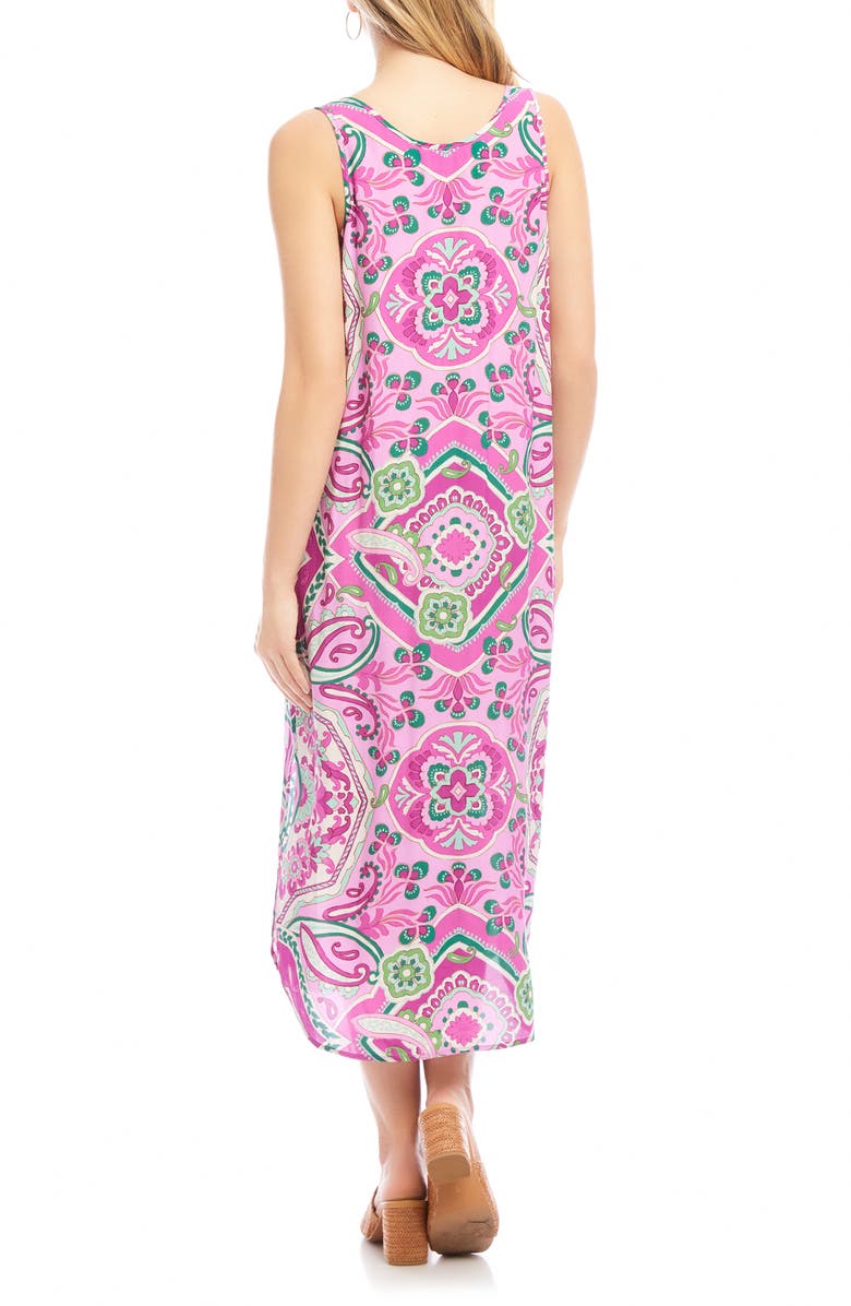 Karen Kane Print Side Slit Midi Tank Dress, Alternate, color, Print