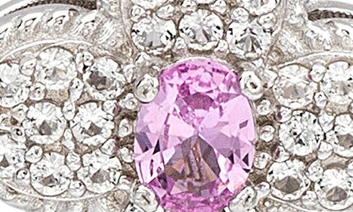 Suzy Levian Sapphire Clover Stud Earrings In Silver