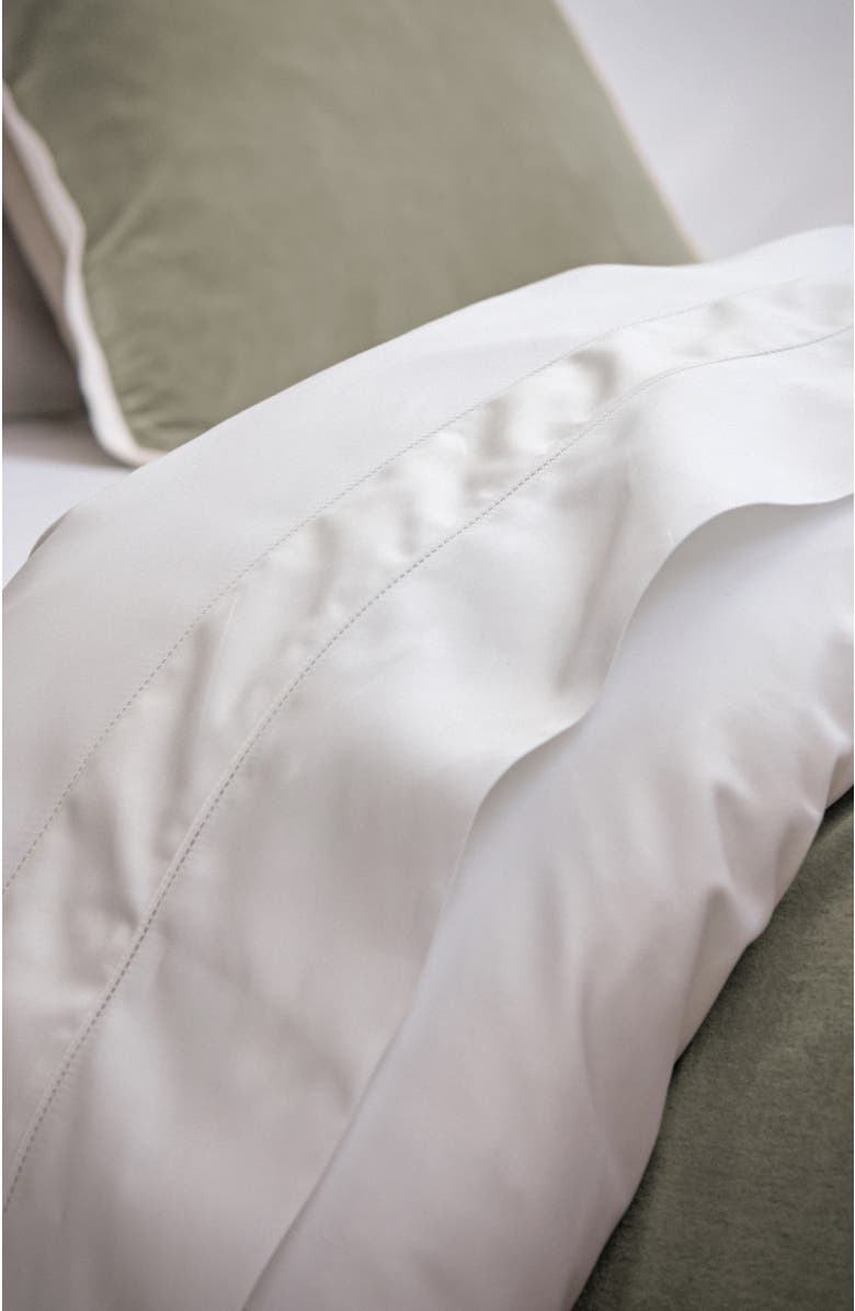CHRISTY Balmoral Luxury Cotton Sateen Flat Sheets, Alternate, color, White