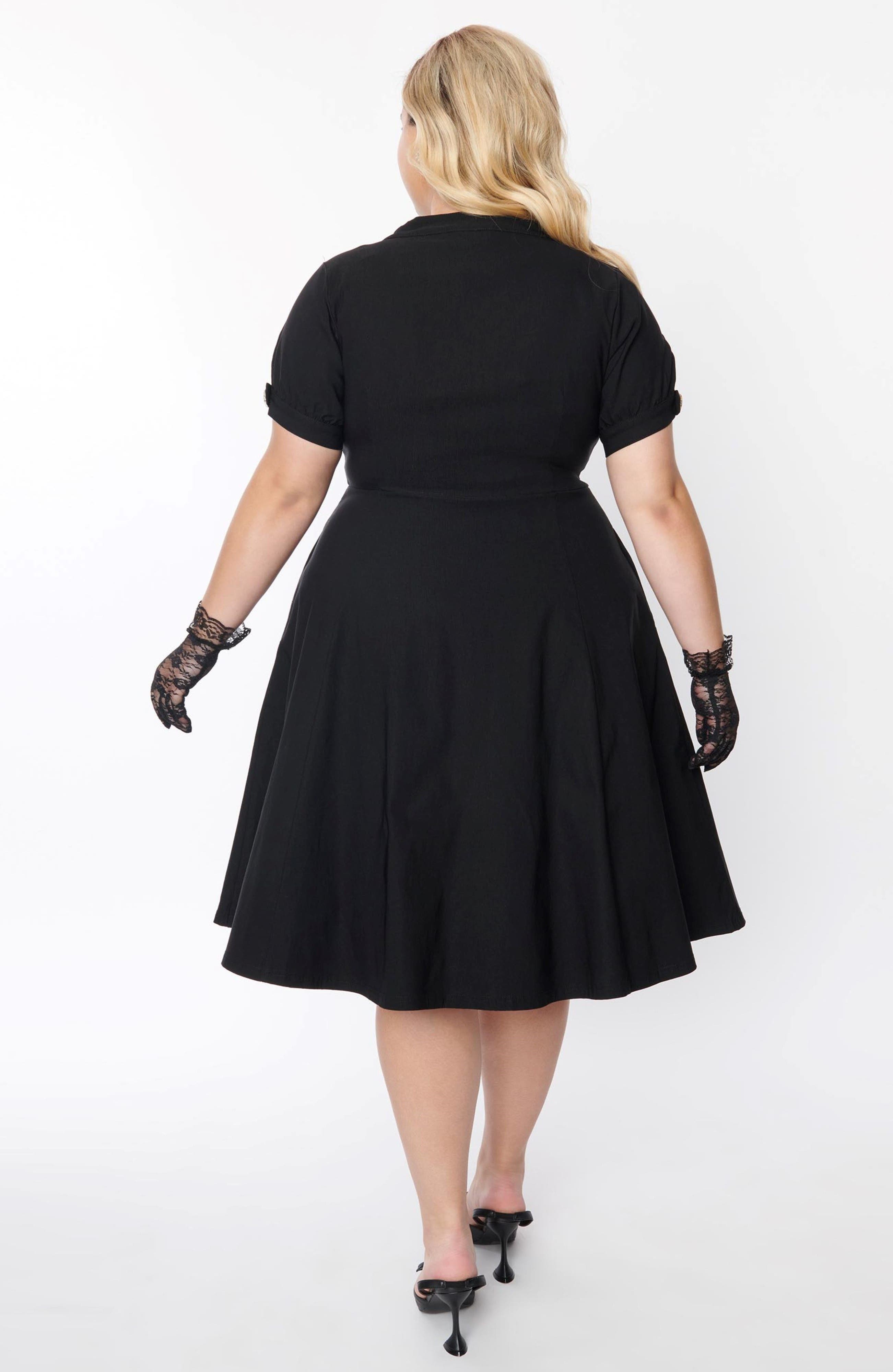 Plus Size Asymmetrical Button Woven Swing Dress - image 2