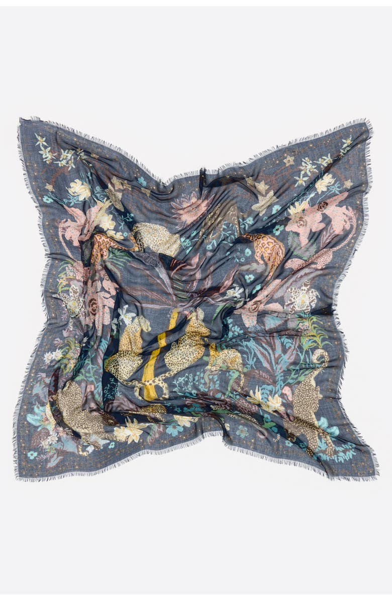 Bimba y Lola Indigo jungle shawl, Alternate, color, Indigo