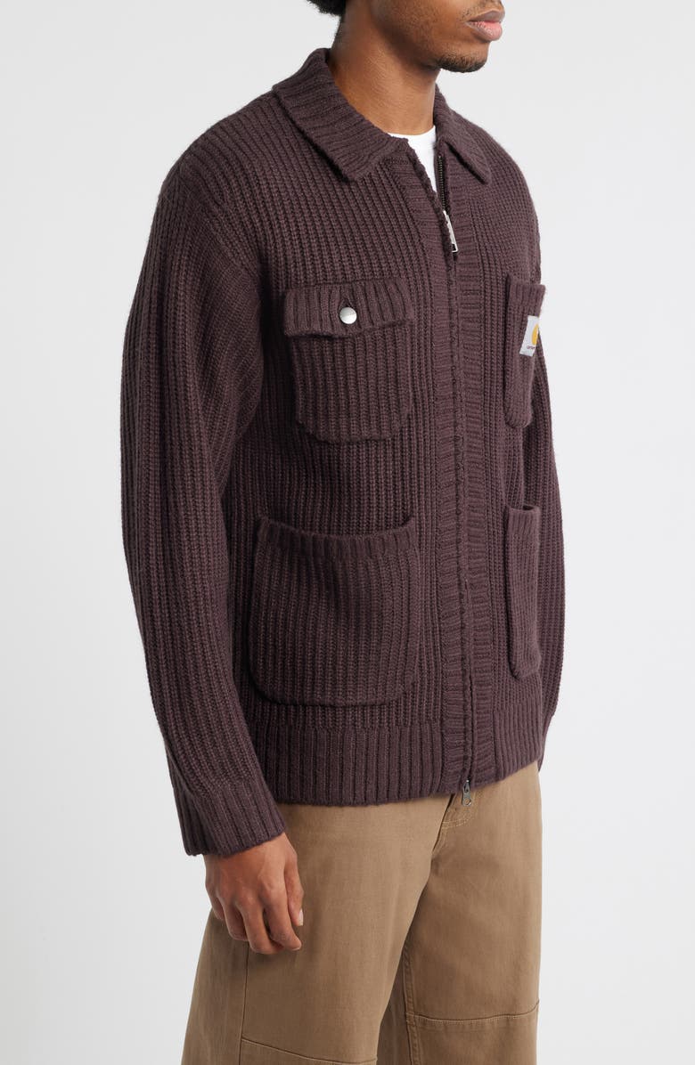 Carhartt Work In Progress Chore Sweater Jacket, Alternate, color, Palisander