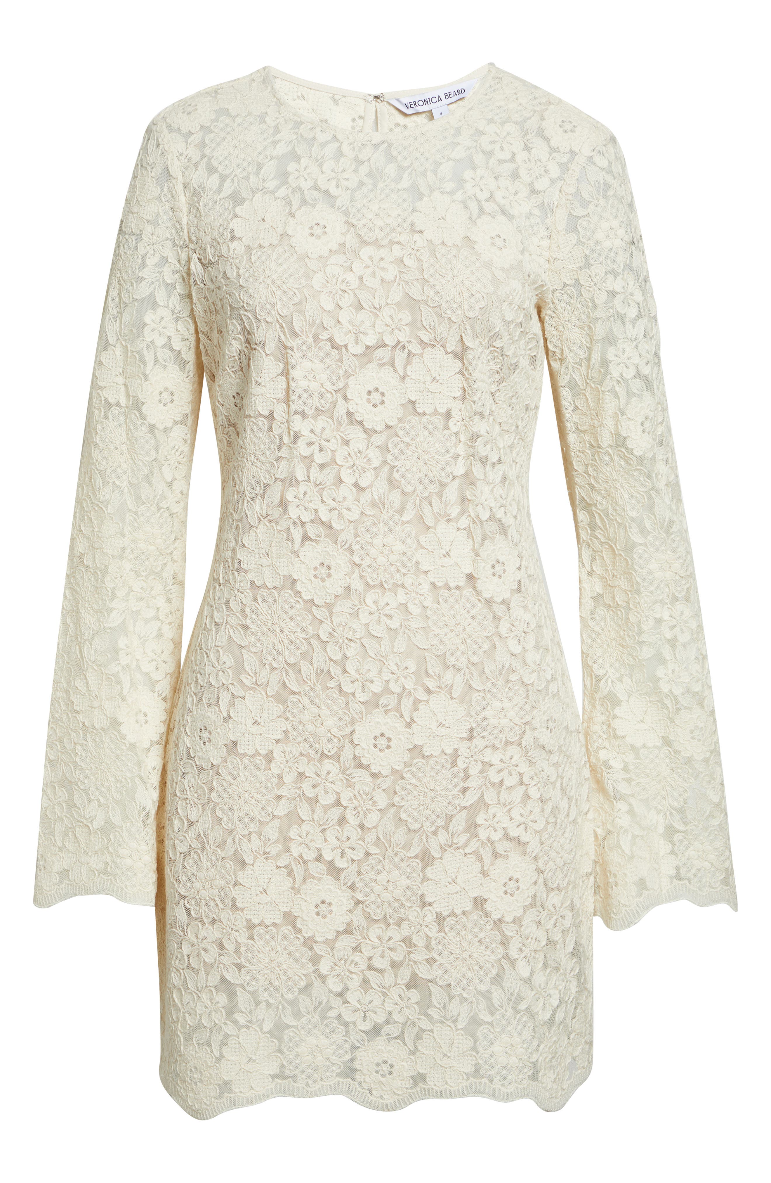 polyvore lace dress Scalloped tiered lace minidress in white - Self Portrait
