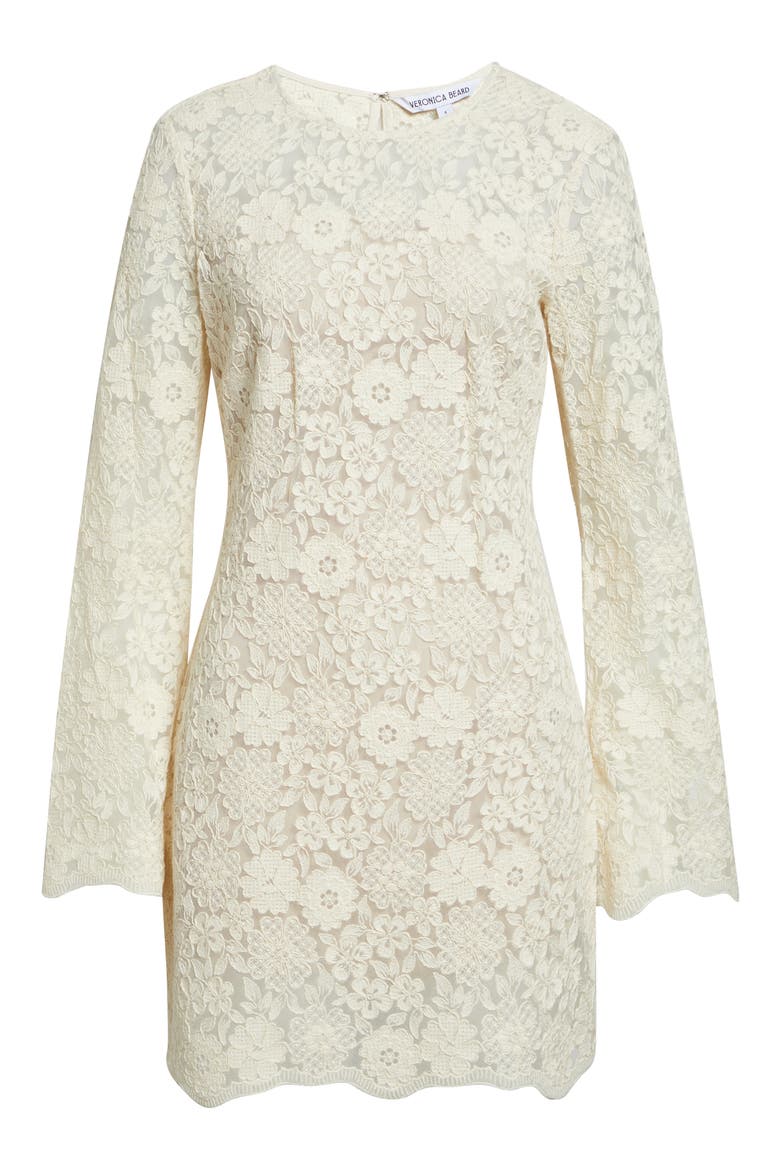 Teresia Long Sleeve Lace Minidress, Alternate, color, DOVE