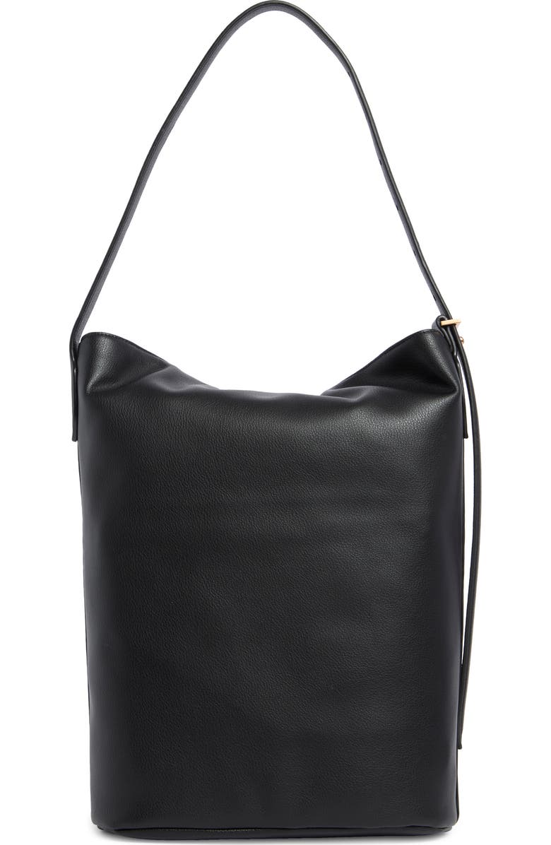 Sam Edelman Harlyn Pebbled Leather Bucket Bag, Alternate, color, Black