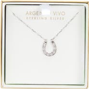 ARGENTO VIVO Pavé Crystal Horseshoe Pendant Necklace