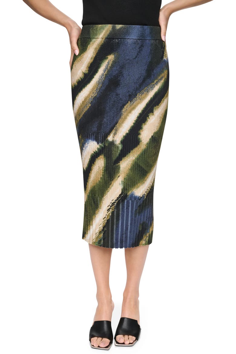 Mix Rib Midi Sweater Skirt, Main, color, BRUSHED