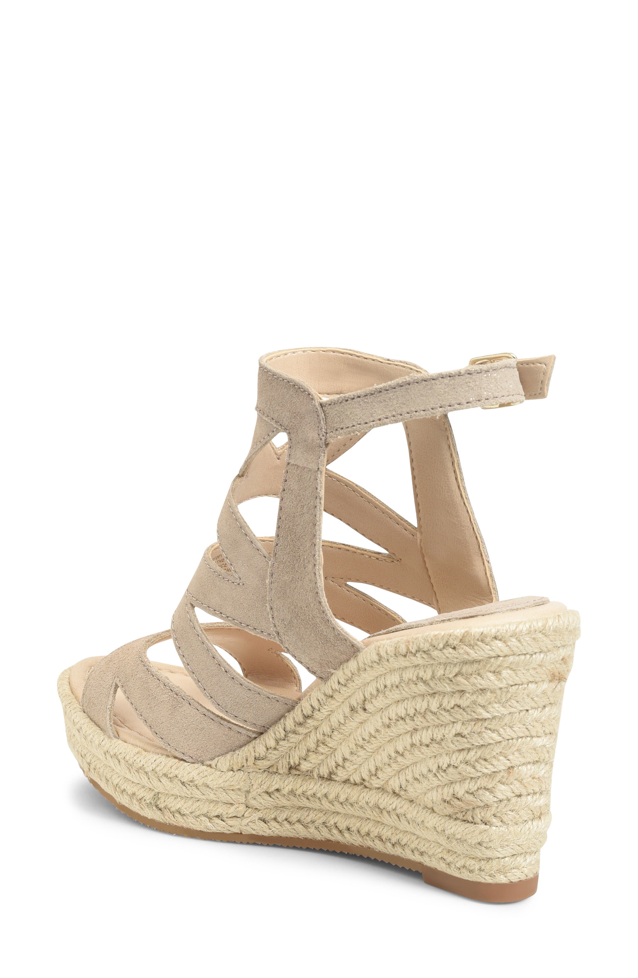 Shandys Wedge Sandal, Alternate, color, MOONSTONE GREY SUEDE