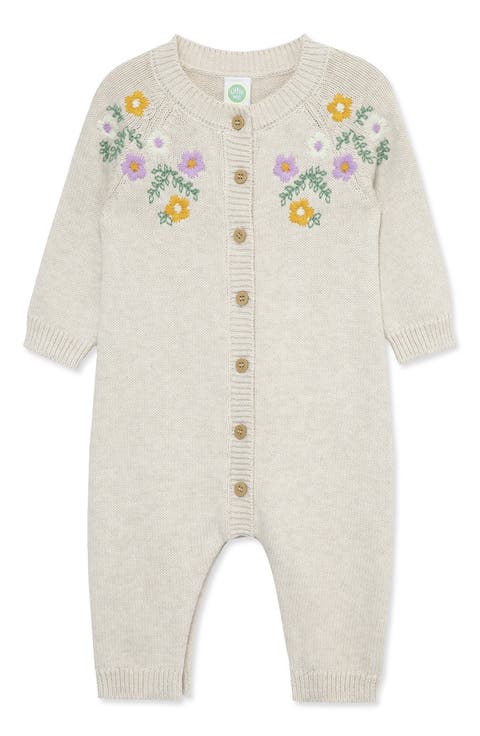 Garland Embroidered Cotton Sweater Romper (Baby)