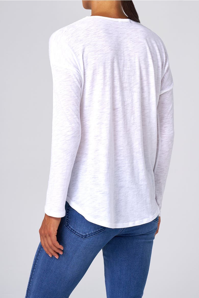 Slub Jersey Relaxed Long Sleeve Tee, Alternate, color, White