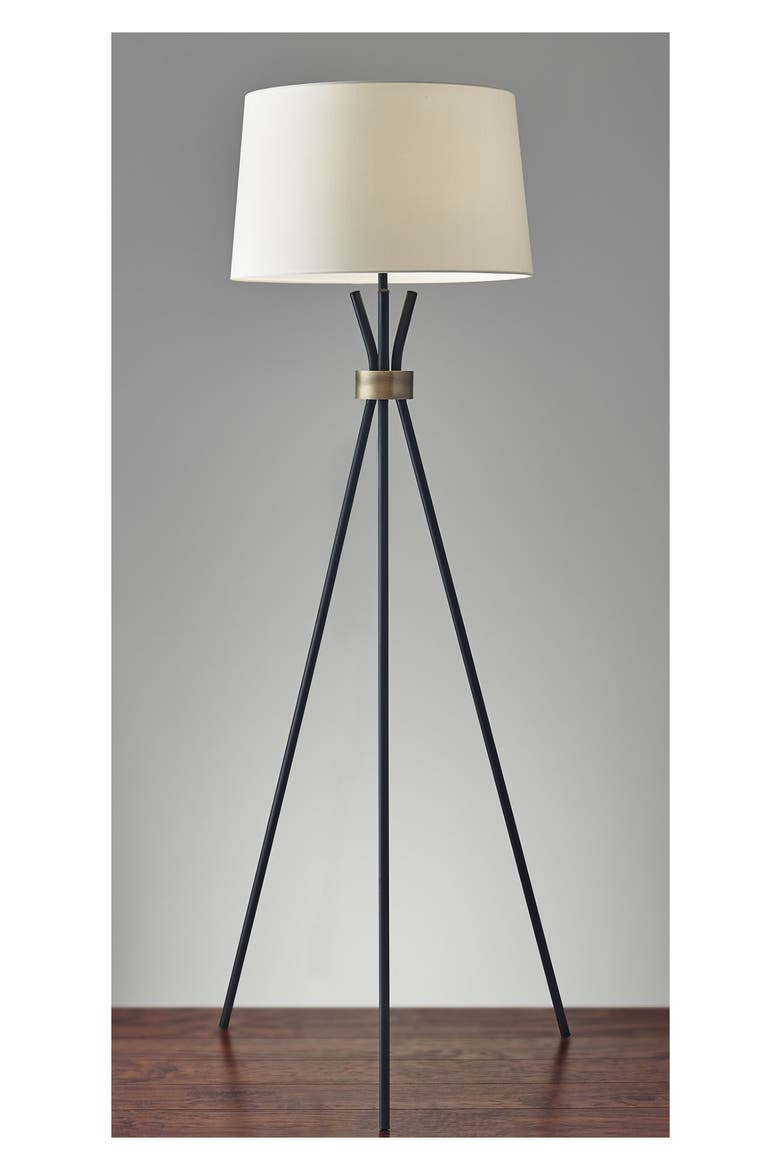 Benson Floor Lamp, Alternate, color, BLACK WITH ANTIQUE BRASS