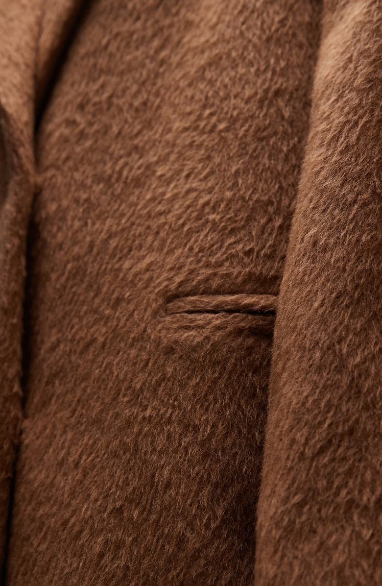 Topshop Brushed Faux Fur Longline Coat, Alternate, color,