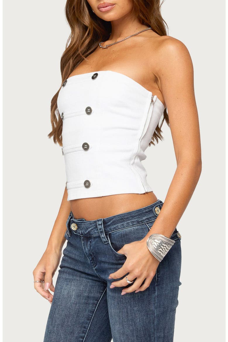 Tanda Napoleon Strapless Top, Alternate, color, WHITE