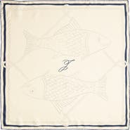 Jacquemus Le Foulard Fish Print Silk Scarf