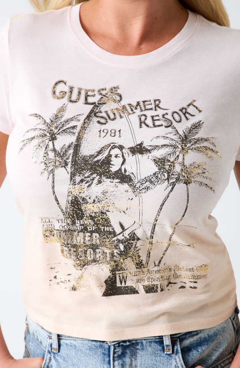 GUESS Resort Graphic Baby Tee, Alternate, color, Pink Multi