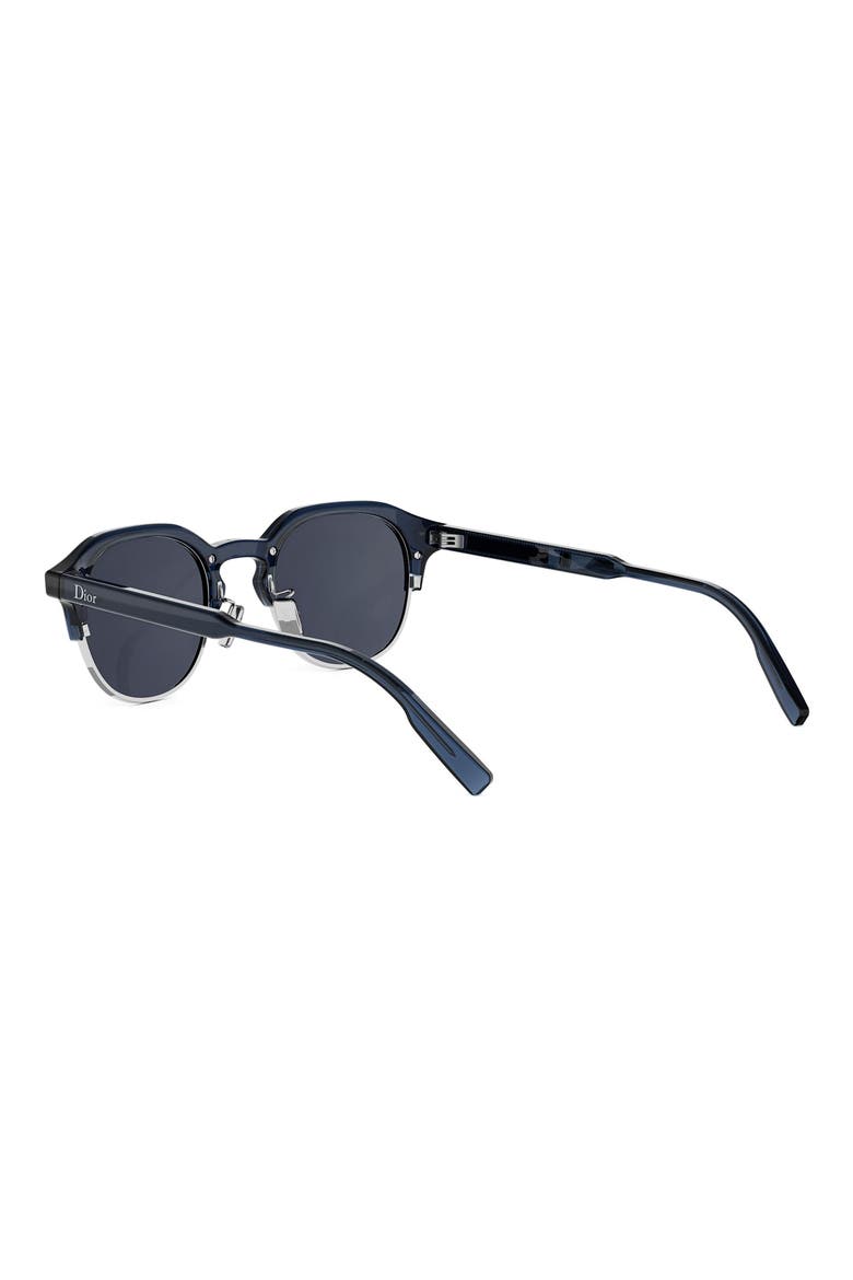 DioRibbon R1I 49mm Geometric Sunglasses, Alternate, color, SHINY BLUE / SMOKE