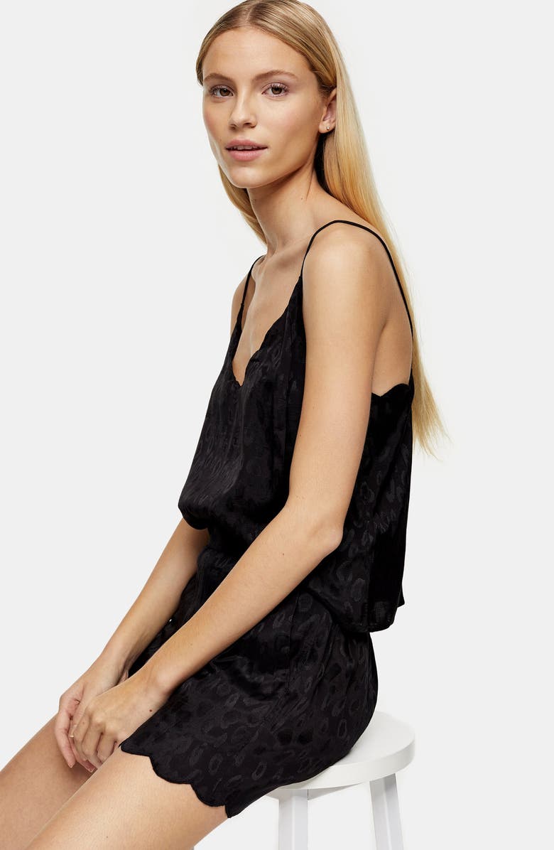 Topshop Leopard Jacquard Pajamas, Alternate, color,