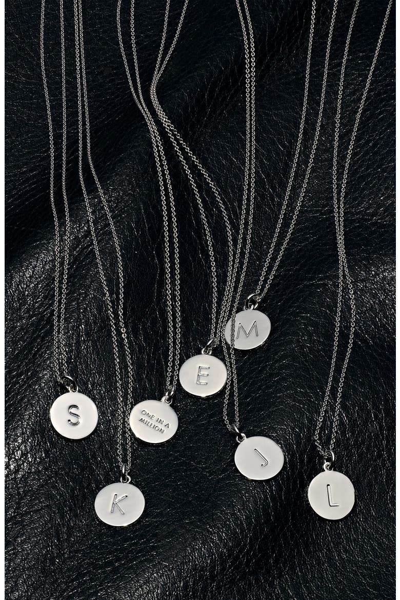 'one in a million' initial pendant necklace, Alternate, color, SILVER B
