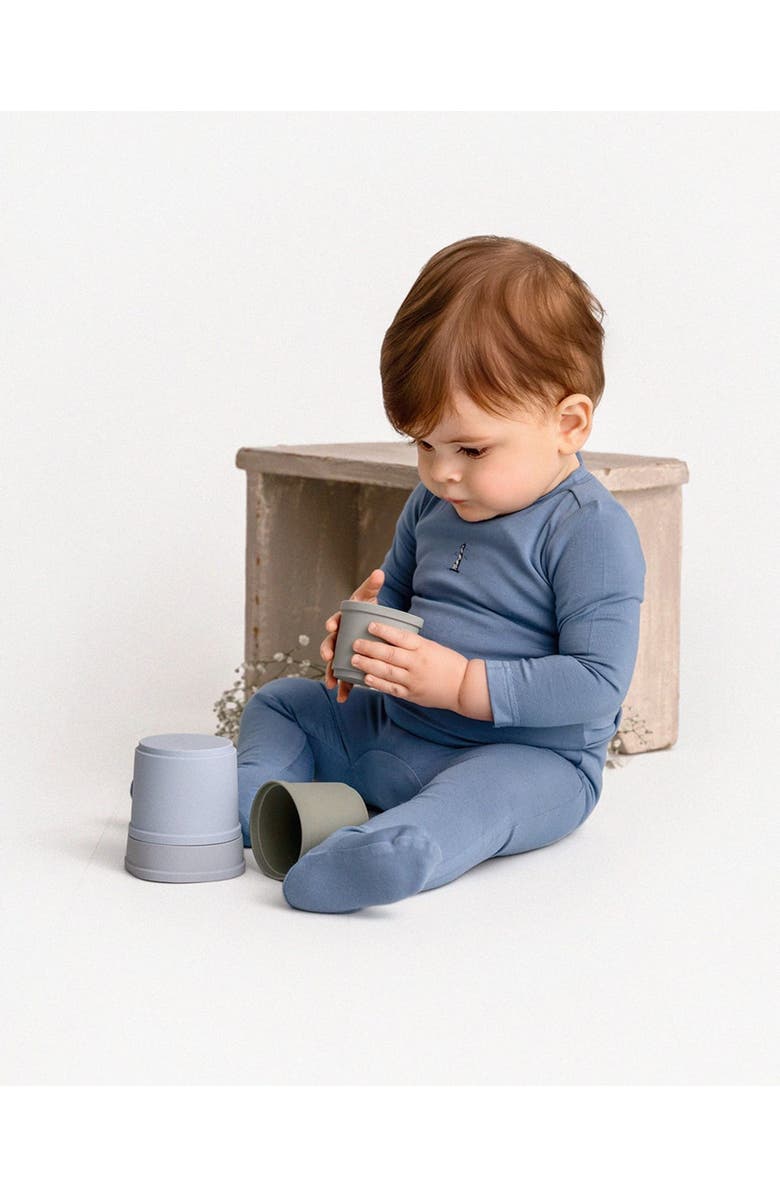 MiniMoi Solid Footie with Printed Lighthouse, Alternate, color, Blue Bell