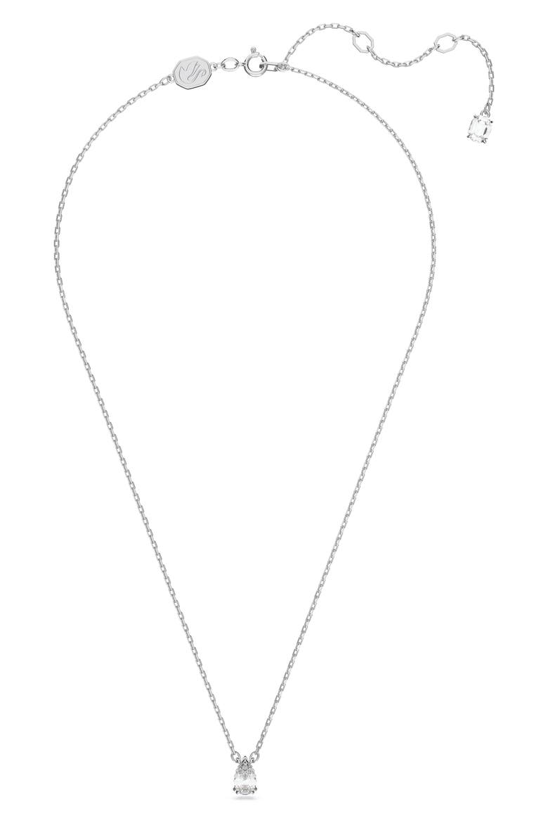 Stilla Pear Crystal Pendant Necklace, Alternate, color, WHITE