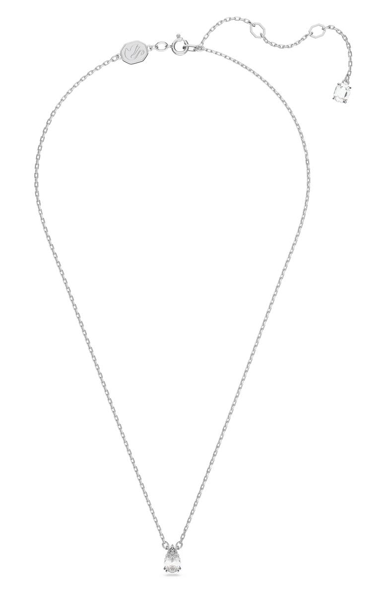Swarovski Stilla Pear Crystal Pendant Necklace, Alternate, color, White