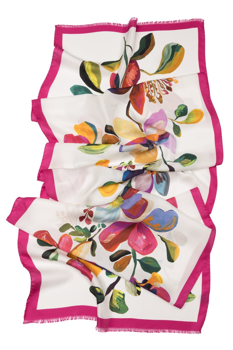 Eloisa - Large Silk Scarf for Women, Alternate, color, White
