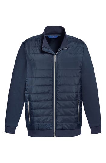 David Donahue Quilted Jacket In Blue