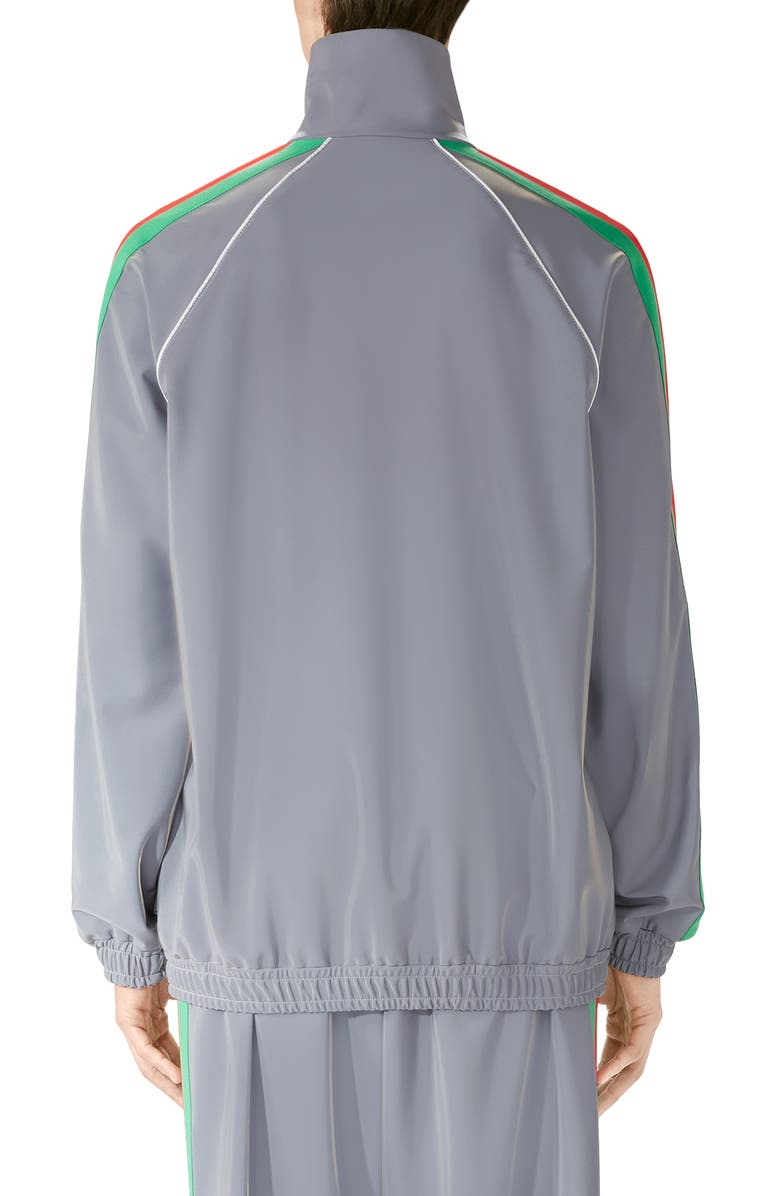 Gucci Iridescent Stretch Nylon Track Jacket, Alternate, color,