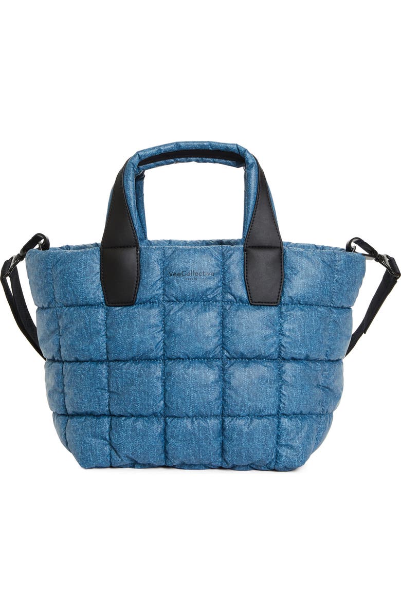 VeeCollective Small Porter Water Repellent Quilted Tote, Main, color, Denim
