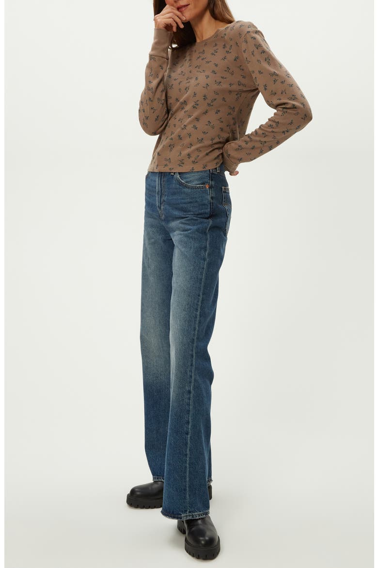 Palmer Floral Long Sleeve Thermal T-Shirt, Alternate, color, COBBLESTONE