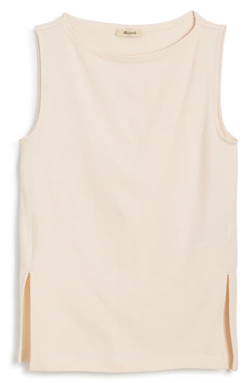 MADEWELL MADEWELL SLEEVELESS BOAT NECK SIDE SLIT T-SHIRT