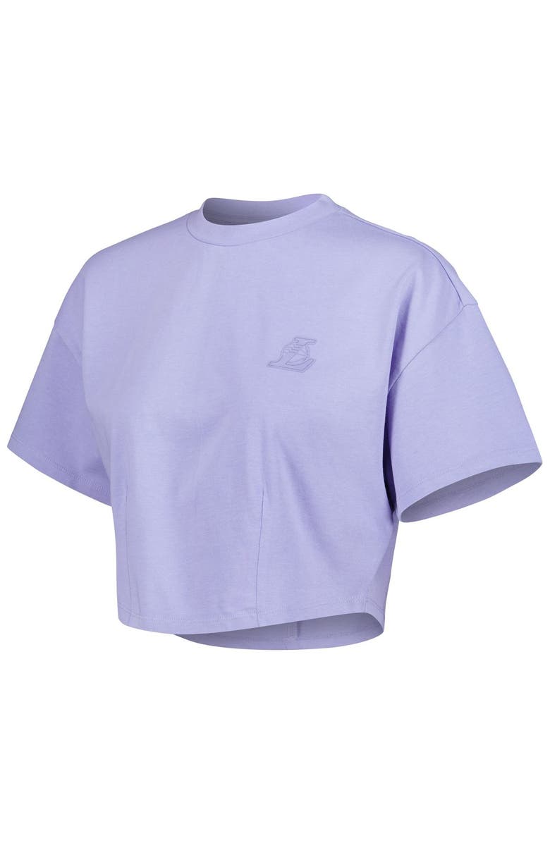 LUSSO Men's Lusso Purple Los Angeles Lakers Nola Faded Tonal Cropped T-Shirt, Alternate, color, Purple