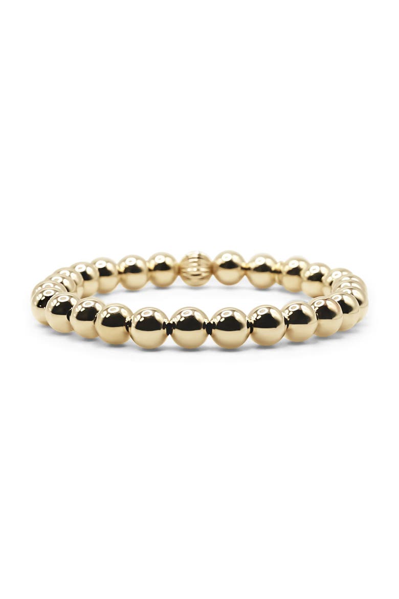 7mm Gold Filled Beaded Bracelet, Main, color, Gold