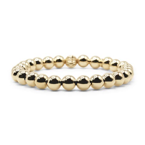 7mm Gold Filled Beaded Bracelet