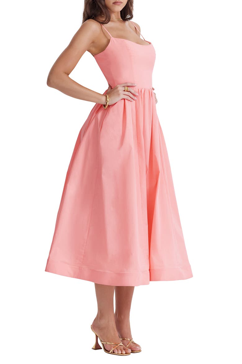 Lolita Corset Cotton Blend Fit & Flare Dress, Alternate, color, BRIGHT PEACH