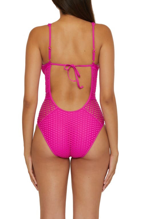 Becca Castaway Plunge One-piece Swimsuit In Azalea
