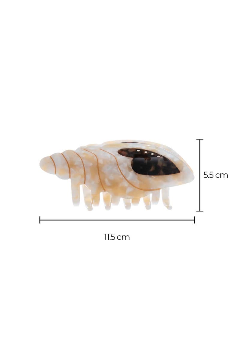 Two Tone Seashell Claw Clip, Alternate, color, Cream