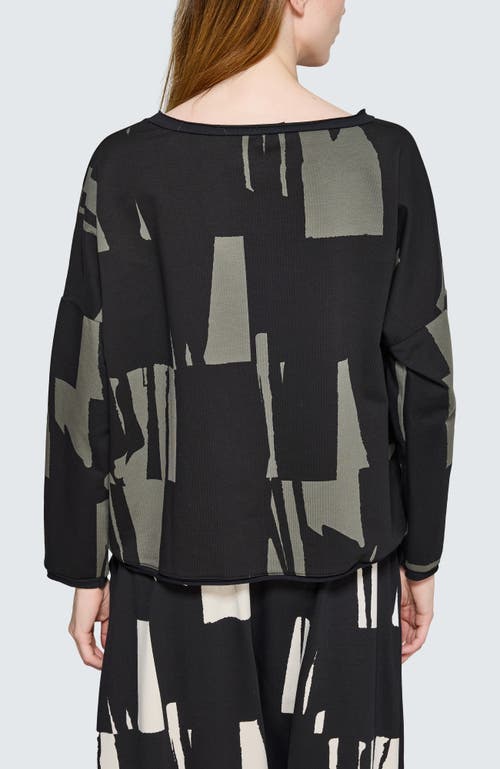 Luukaa Nerina Cropped Graphic Blouse In Black
