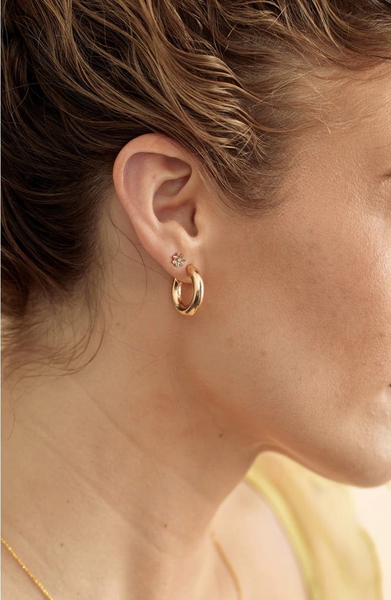 MADE BY MARY Gloss Hoop Earrings, Alternate, color, Silver