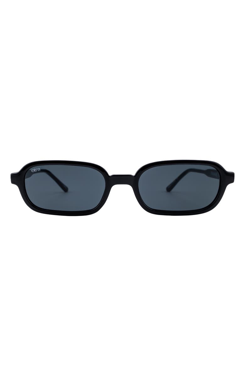 OTRA Frankie Oval Sunglasses, Main, color, Black/ Smoke