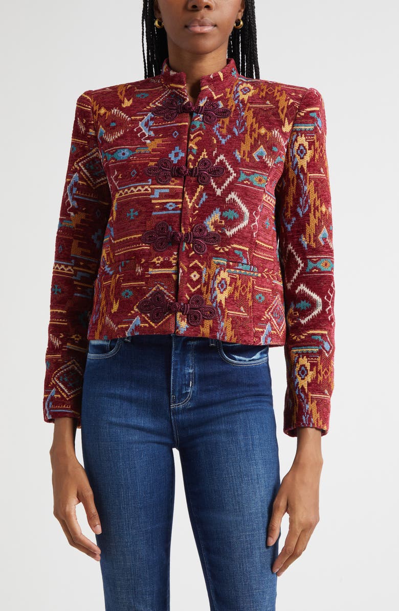L'AGENCE Asha Tapestry Jacquard Jacket, Main, color, Geometric Tapestry