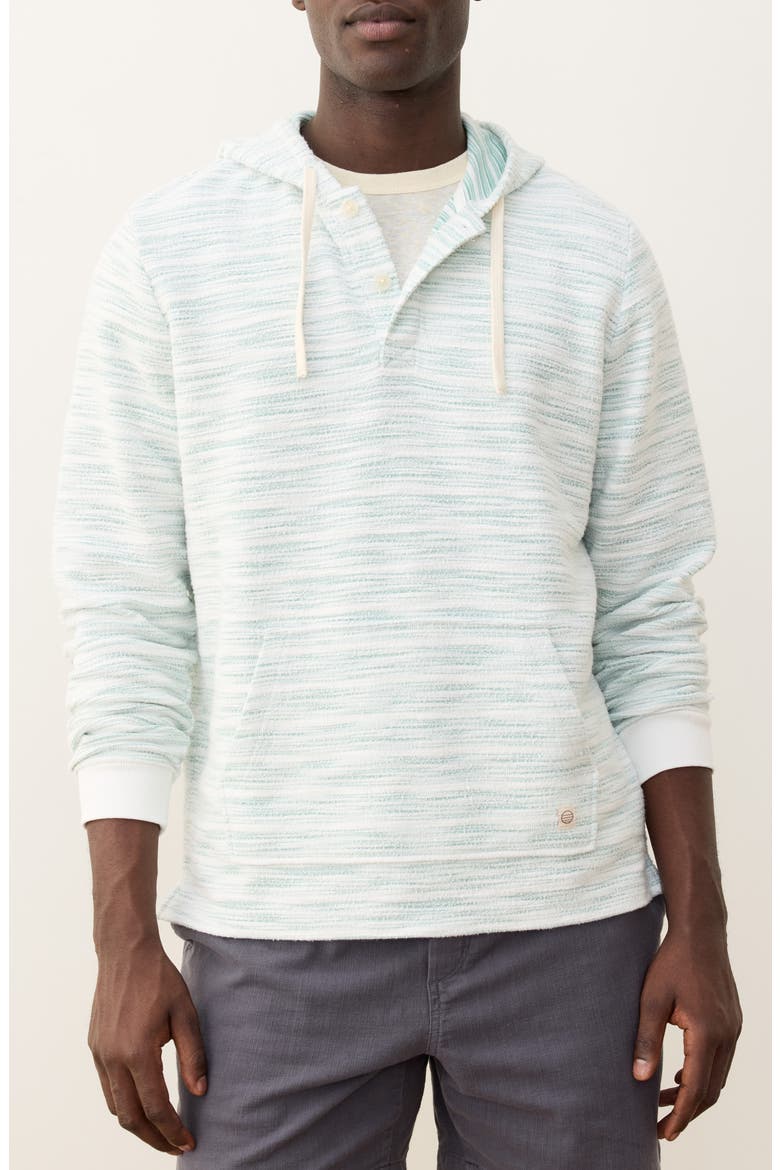 Portola Space Dye Stripe Slub Cotton Blend Beach Hoodie, Main, color, SURF SPRAY