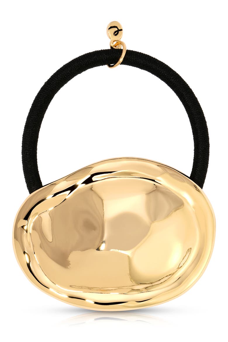 Noble Nugget Ponytail Holder, Main, color, GOLD