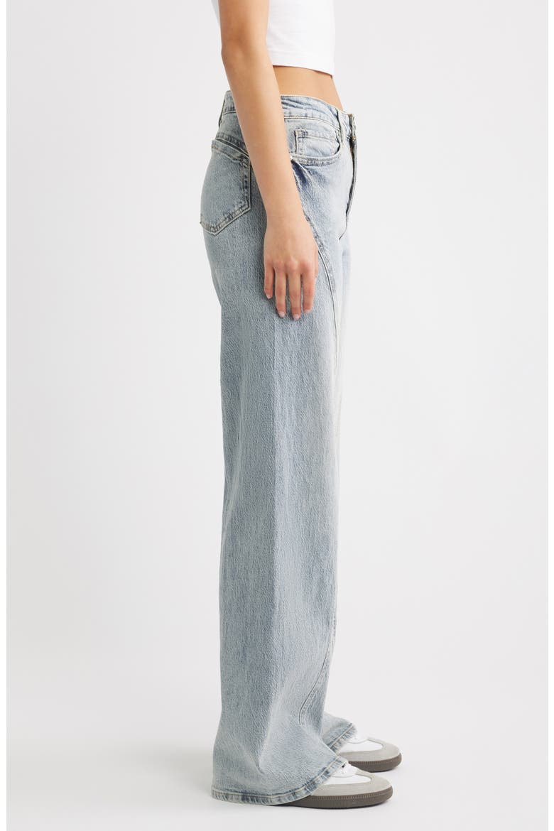 Bella Seam Detail Wide Leg Jeans, Alternate, color, LIGHT BLUE