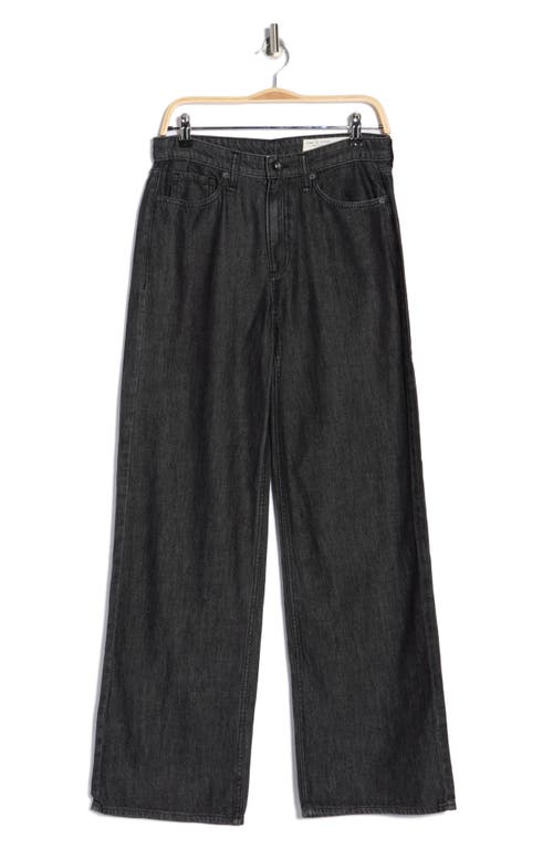 Rag & Bone Lori Mid Rise Wide Leg Jeans In Black