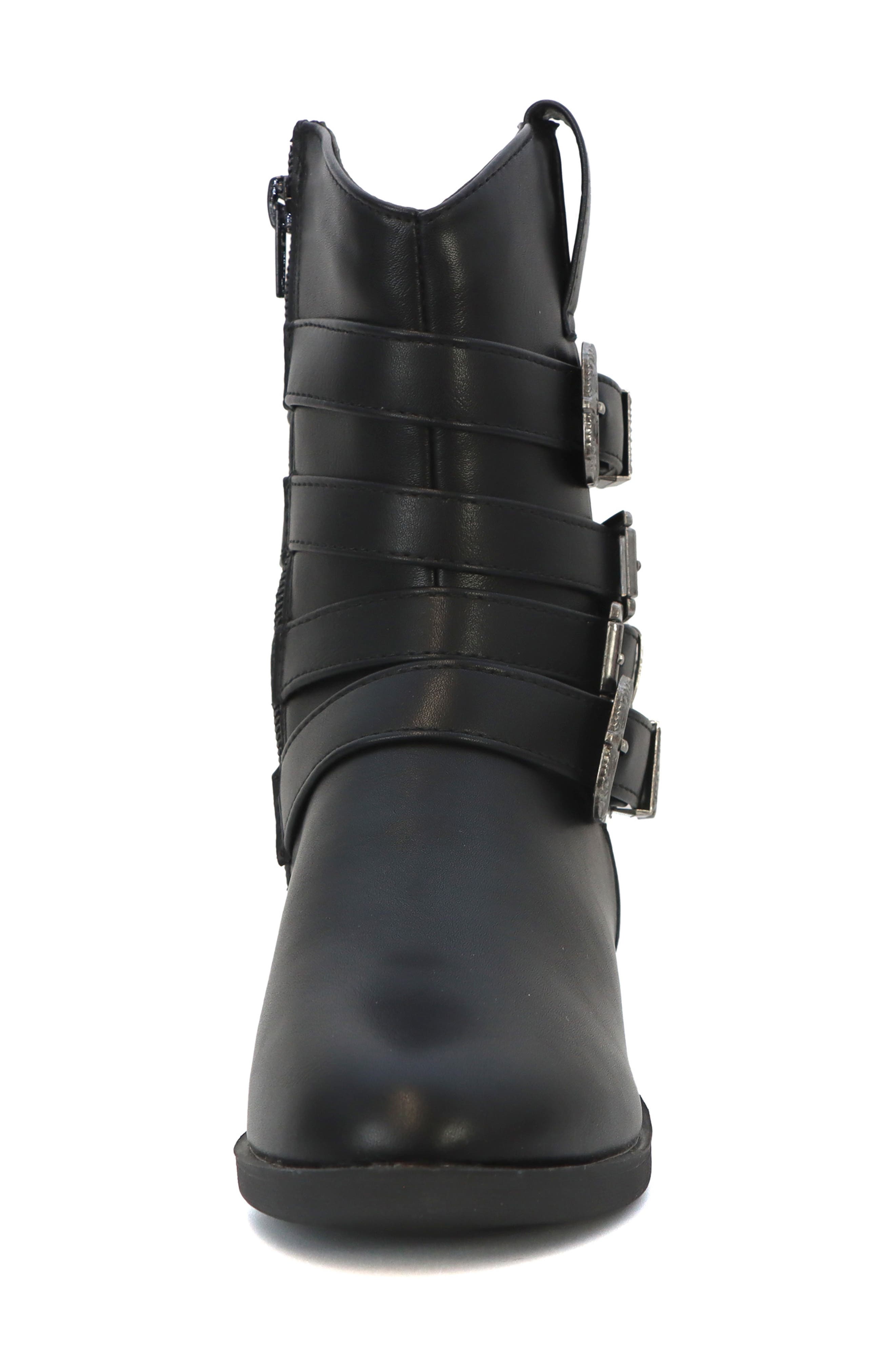 YOKI Kids' Dixi Buckle Cowboy Boot, Alternate, color, Black