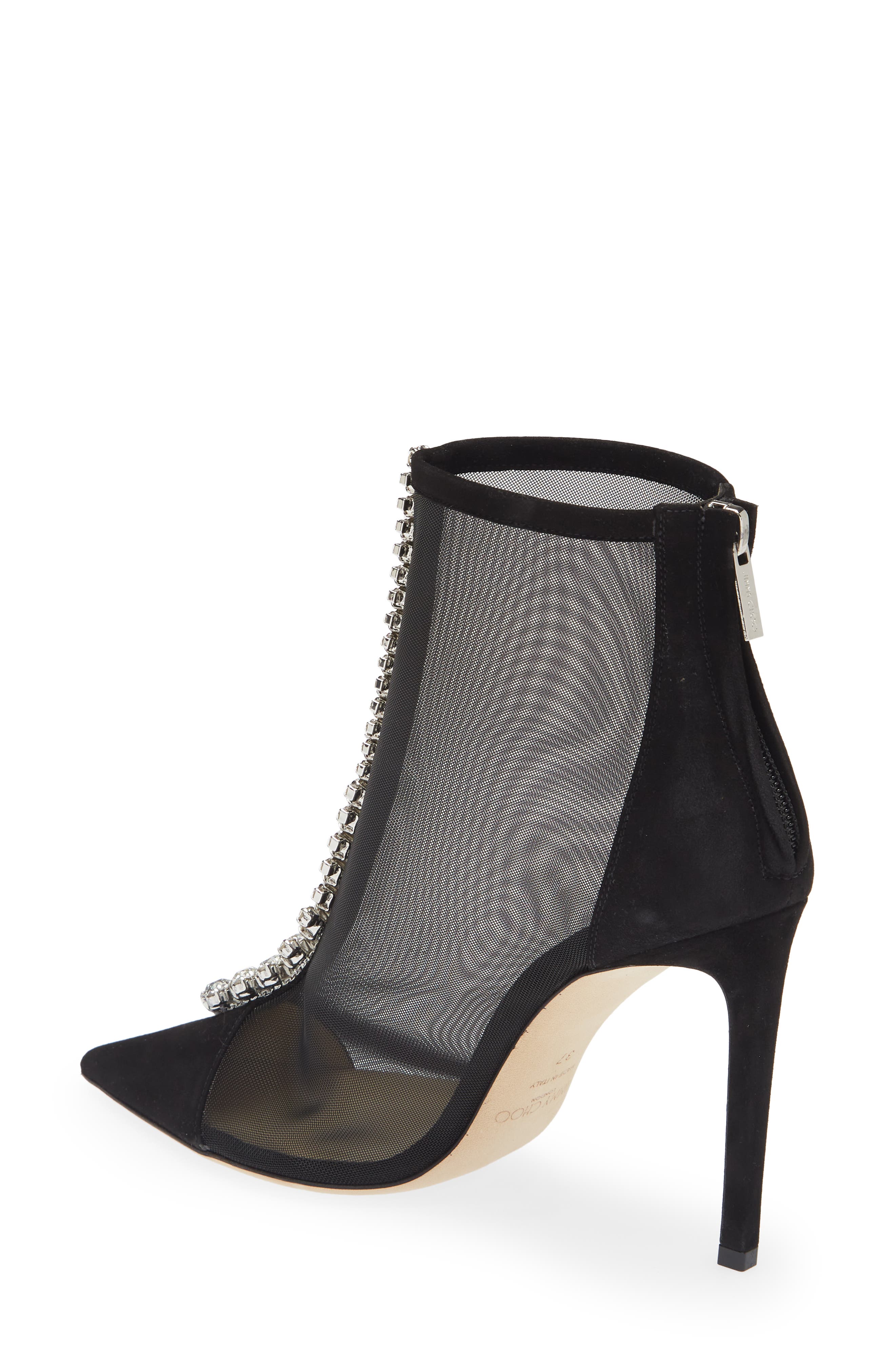 Jimmy Choo Bing Crystal Embellished Mesh Bootie, Alternate, color, 