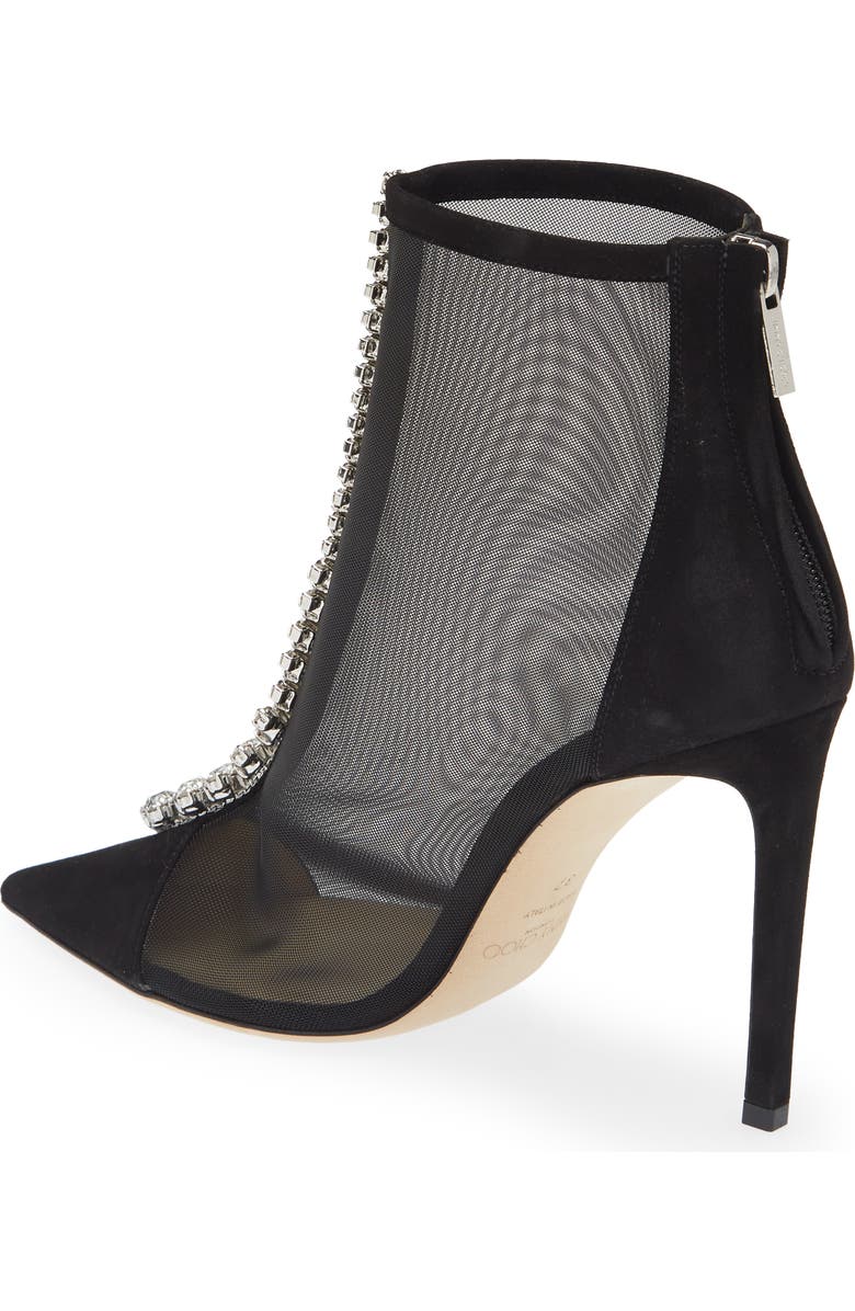 Jimmy Choo Bing Crystal Embellished Mesh Bootie, Alternate, color,
